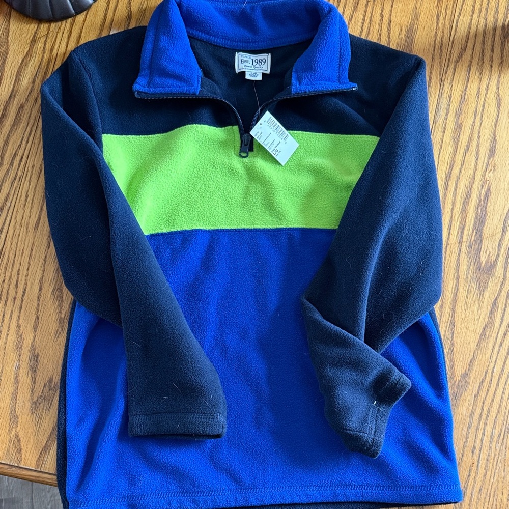 The Children's Place Navy and Lime Fleece Hoodie